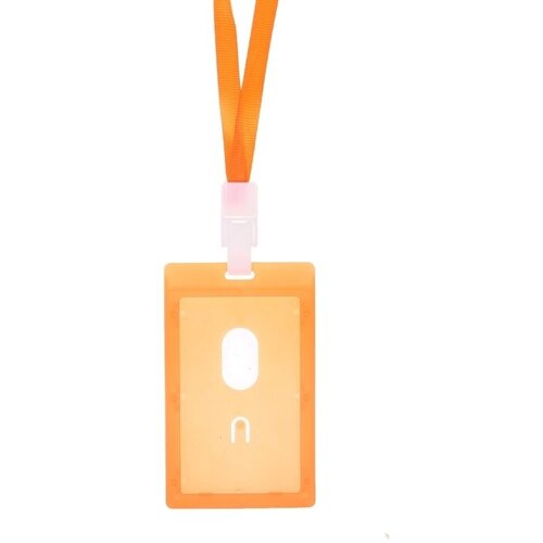 Бейдж-карман вертикальный, (внешний 112 х 67 мм), внутренний 90 х 54 мм, оранжевый, с оранжевой лентой, жёсткокаркасный (20шт.)