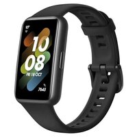 Силиконовый ремешок для Honor Band 7 и Huawei Band 7 / Сменный браслет для умных смарт часов/ Фитнес трекера Хонор Бэнд 7 / Хуавей Бэнд 7, Черный