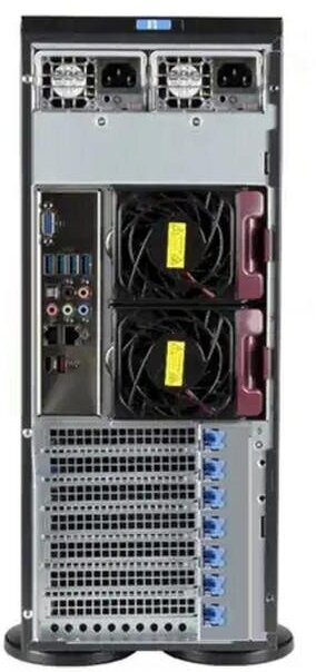 Шасси серверное NEW Supermicro Super Workstation 4U Tower 740A-T no CPU(2)Scalable/TDP 270W/ no DIMM(16)/SATARAID HDD(8)LFF/3x5,25/2x1GbE/6xFHHL,M2/1200W (SYS-740A-T) - фото №3