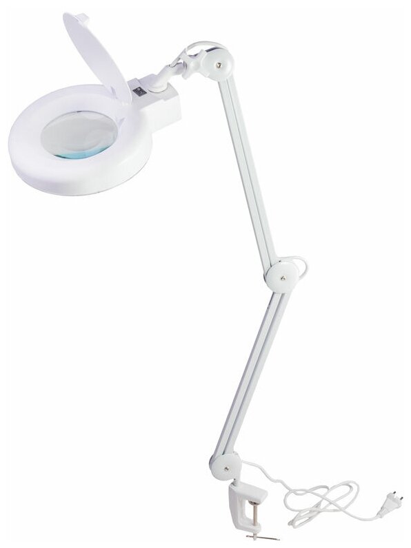фото Лупа-лампа Veber 8608D 5D на струбцине для маникюра, косметолога, мелкого ремонта.