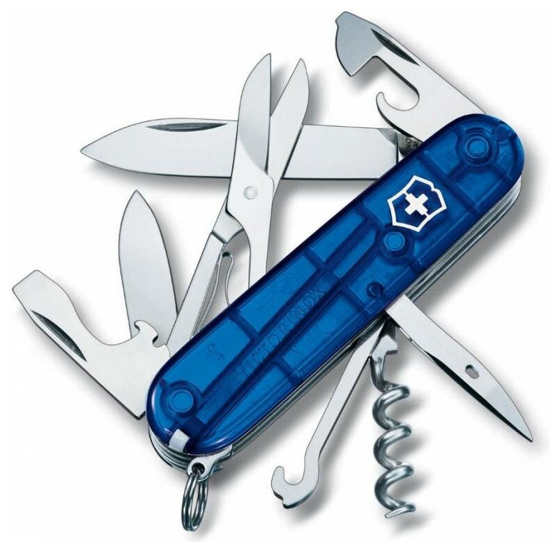 Нож перочинный Victorinox Climber 1.3703. T2 91мм 14функц. синий полупрозрачный карт. коробка