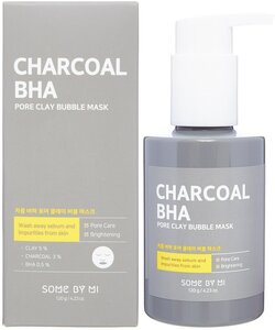 SOME BY MI CHARCOAL BHA PORE CLAY BUBBLE MASK - Кислородная маска с древесным углем, 120 мл