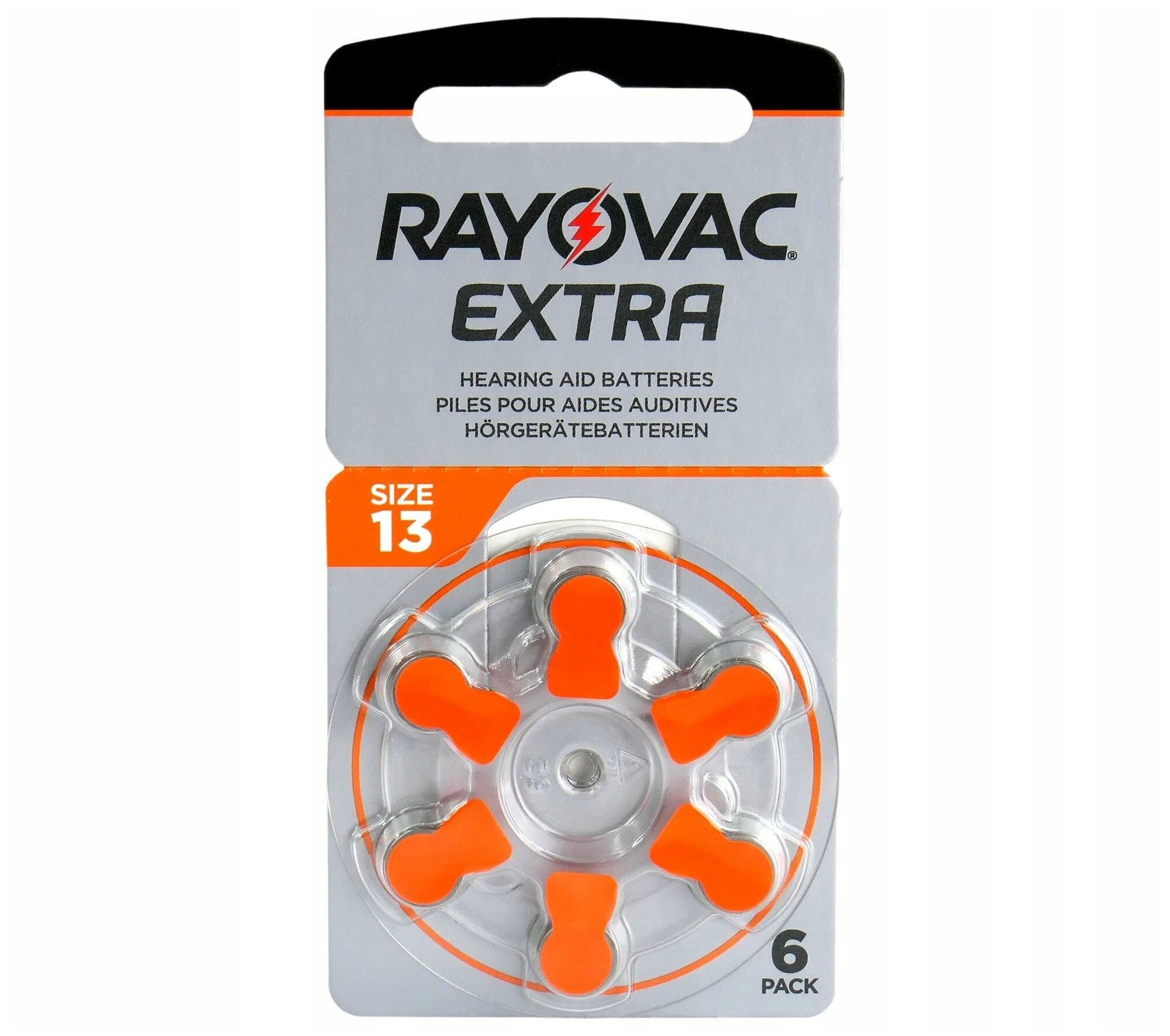 Слуховая батарейка Rayovac 13 1.45V Extra BL6 , 6шт.