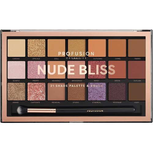 Палетка теней для век Profusion Nude Bliss 21 Shade Eyeshadow Palette /250 мл/гр. profusion gold rush 21 shade eyeshadow palette