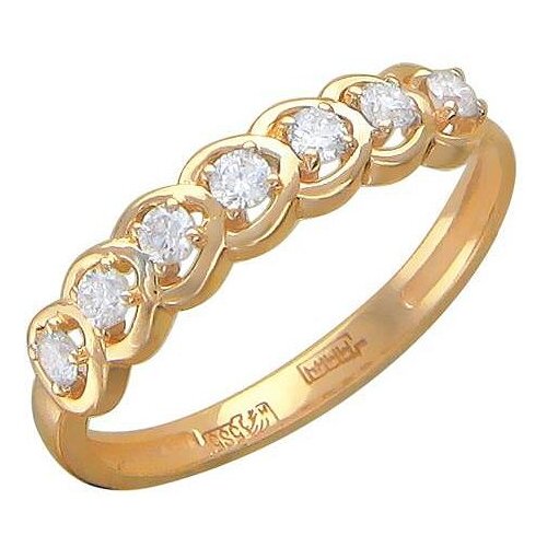 фото Эстет кольцо с фианитами из красного золота 01к115582, размер 17.5