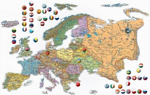 Пазл магнитный АГТ Геоцентр Карта европы - фото №9