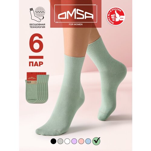 Носки Omsa, 6 пар, размер 39-41, зеленый носки omsa 5 пар размер 39 41 зеленый