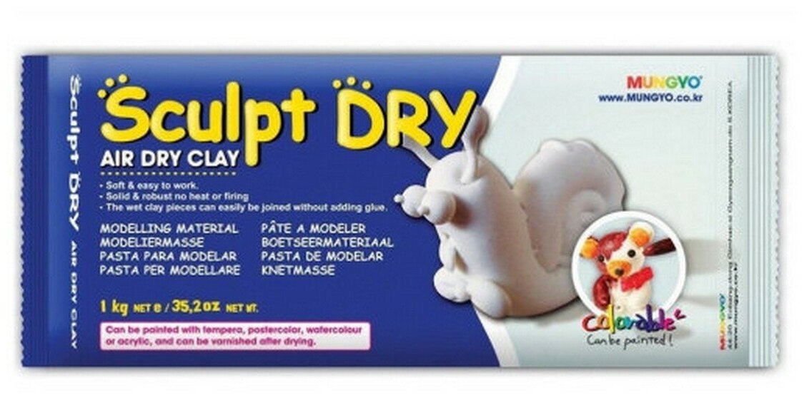 Глина для моделирования Mungyo Sculpt Dry, цвет белый, 1000 гр.