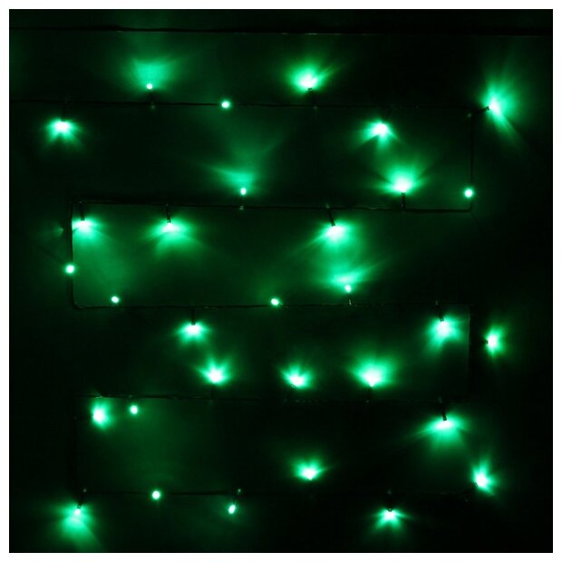 Гирлянда для дома 9,5м 100 ламп LED зелёный пров.,8 реж, IP-20, Зелёный