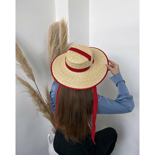 Шляпа с черной лентой / Шляпа женская летняя / Шляпа пляжная / Трендовая шляпа с широкими полями