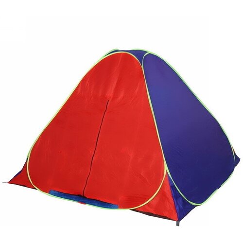 фото Палатка туристическая селенга-3 однослойная, 200*200*130 см, самораскладывающаяся, цвет красно-синий турист мастер