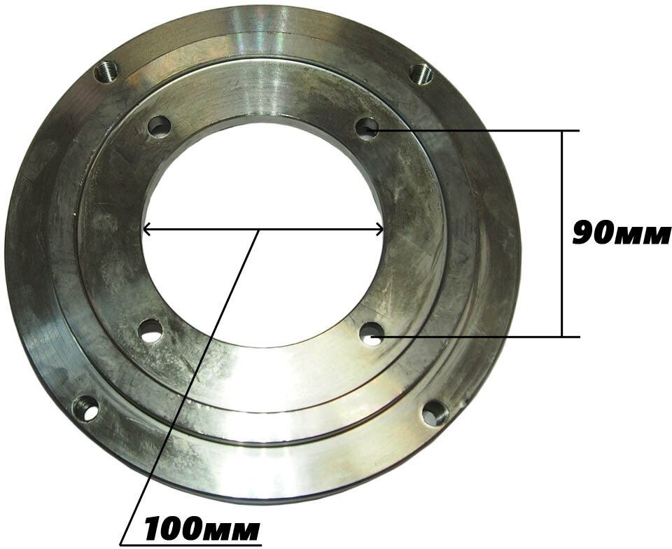 Переходник для установки LIFAN 8-9-11-13-15 л. с, на Агрос (4 отв х 90, центр. отв 100 мм) ИТМ
