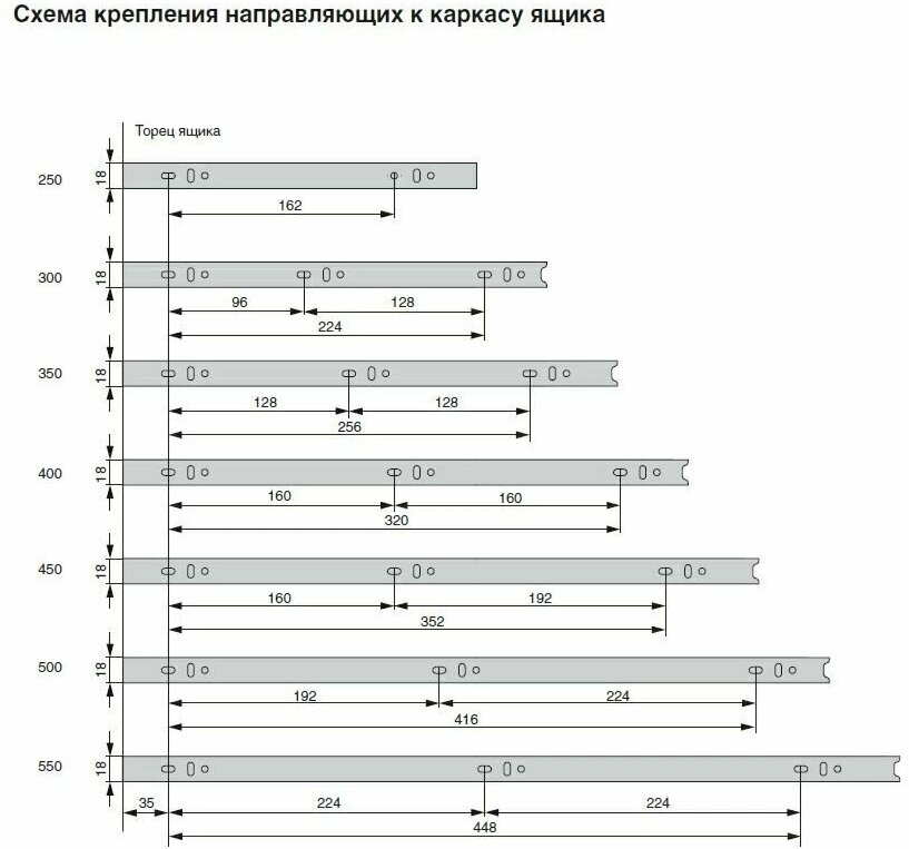 Шариковые направляющие полного выдвижения усиленные GRADE, длина 300 мм, высота 42 мм, без доводчика - фотография № 3