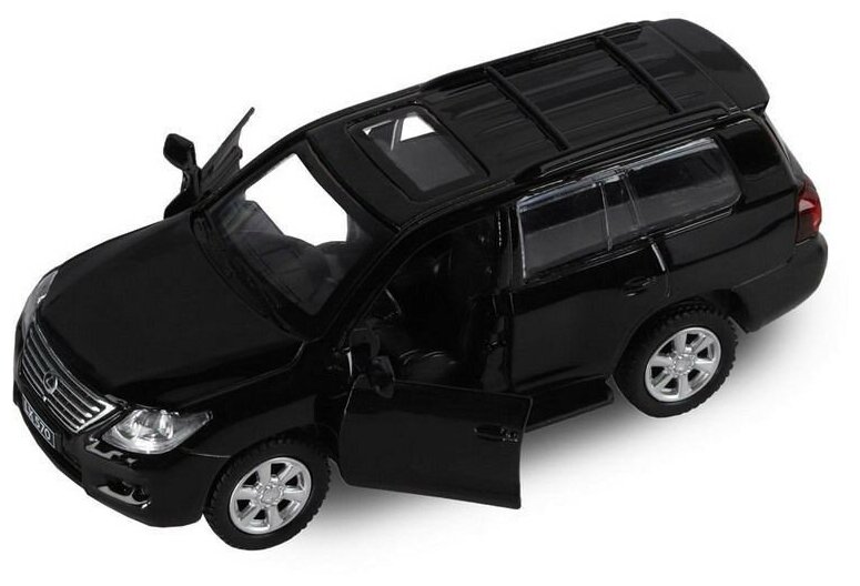 Машина "автопанорама" Lexus LX570, черный, 1/43, инерция, в/к 17,5*12,5*6,5 см