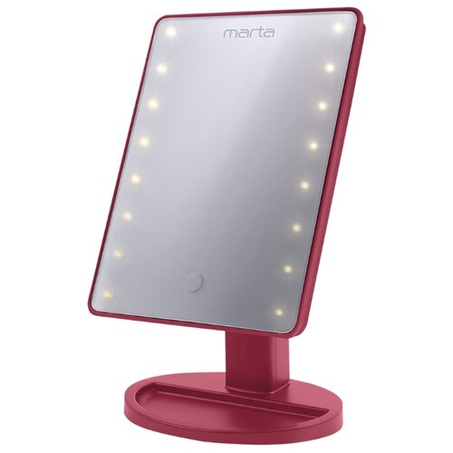 фото Зеркало косметическое настольное marta mt-2654 с подсветкой красный рубин