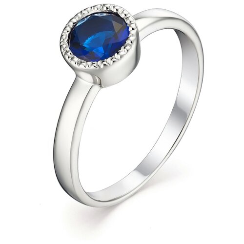 фото Алькор кольцо с 1 сапфиром из серебра 01-0507-0нсл-00, размер 18.5