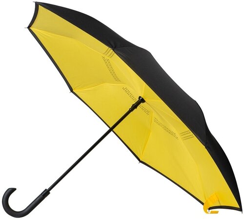 Зонт-трость полуавтомат, обратное сложение, черный
