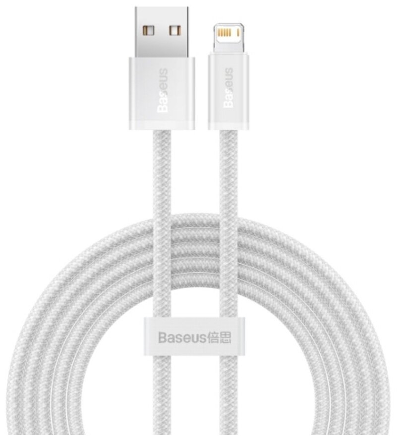 Кабель для передачи данных / быстрой зарядки /Baseus Dynamic Series Fast Charging Data Cable USB to iP 2.4A 2m White CALD000502