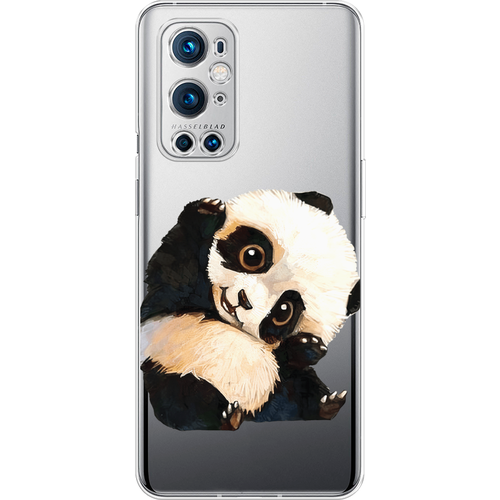 Силиконовый чехол на OnePlus 9 Pro / ВанПлас 9 Про Большеглазая панда, прозрачный силиконовый чехол на oneplus 9 pro ванплас 9 про папоротник фон 2 прозрачный