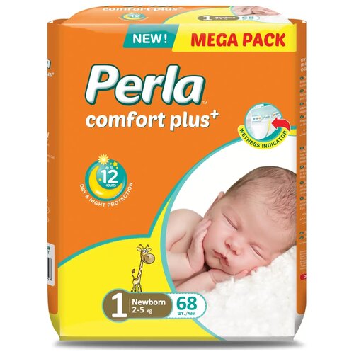 фото Perla подгузники, mega newborn, 1, 2-5 кг, 68 шт.