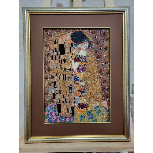 Набор для вышивания бисером и камнями Поцелуй 28х40 см по Климту К-63 2800₽