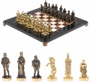 Шахматы бронзовые "Европейские" доска 32х32 см лемезит мрамор 125600