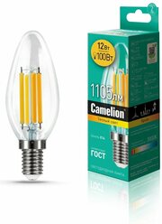 Лампа светодиодная свеча филамент 12Вт, C35-FL, E14, 3000K, 220В Filament - 5 штук!