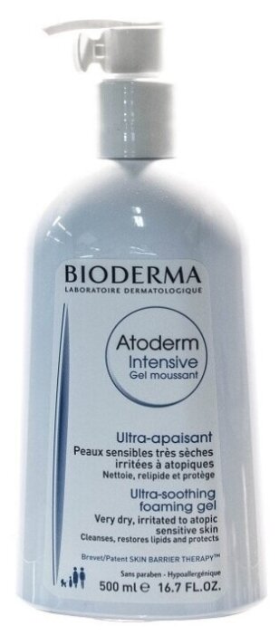 Интенсивный гель-мусс для лица и тела Bioderma Atoderm Intensive Ultra-Soothing Foaming Gel 500мл