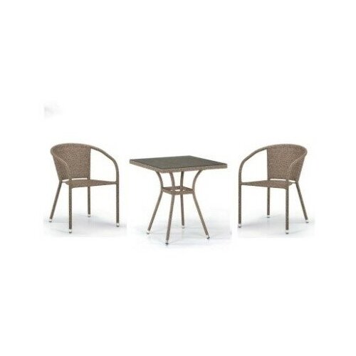 Комплект мебели (иск. ротанг) 2+1 T25B/Y137C-W56 Light Brown 2Pcs