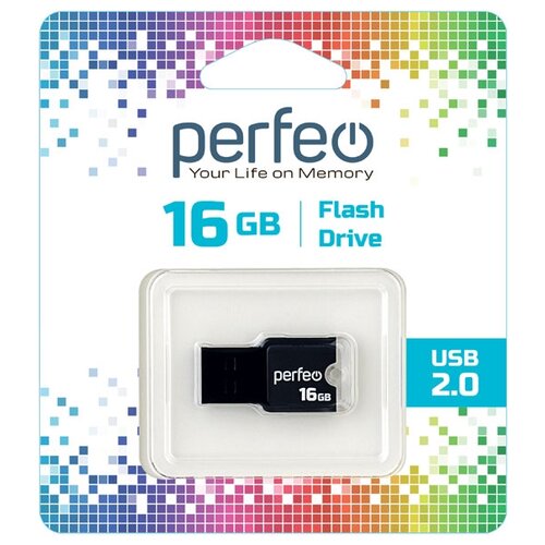 usb flash perfeo pf c13b016 usb 16gb черный bl1 Флешка Perfeo M01 16 ГБ, черный