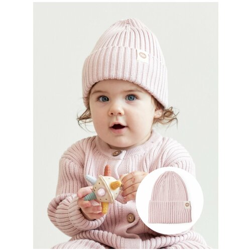 Шапка бини Happy Baby демисезонная, хлопок, размер 42-52, розовый