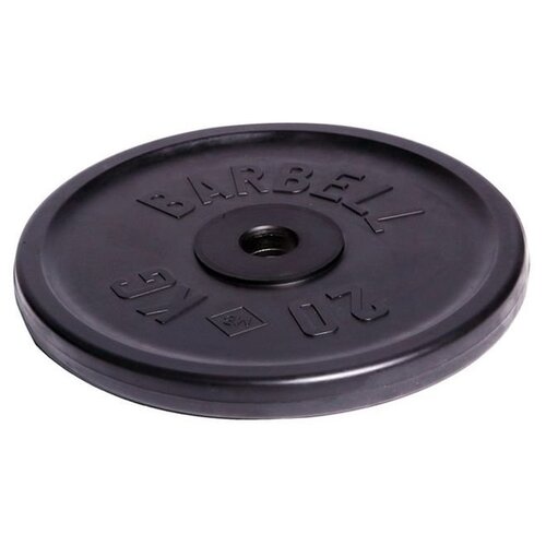 фото Диск олимпийский "barbell" d 51 мм чёрный 20,0 кг mb barbell