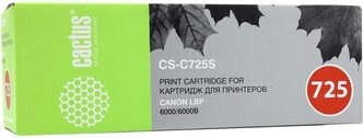 Картридж CACTUS CS-C725S для принтера CANON LBP 6000 i-Sensys 6030b,1600 страниц совместимый 725