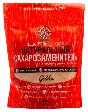 Lakanto Сахарозаменитель натуральный Golden с экстрактом фрукта Луо Хан Гуо, 235 г