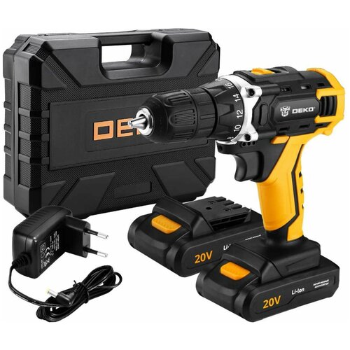 Дрель-шуруповерт DEKO DKCD20FU-Li SET3 Сменный аккумулятор 20 В 42 Нм 2 АКБ 832000₽