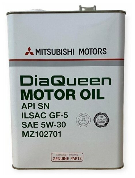 Синтетическое моторное масло Mitsubishi DiaQueen 5W30 SN/GF-5, 4 л