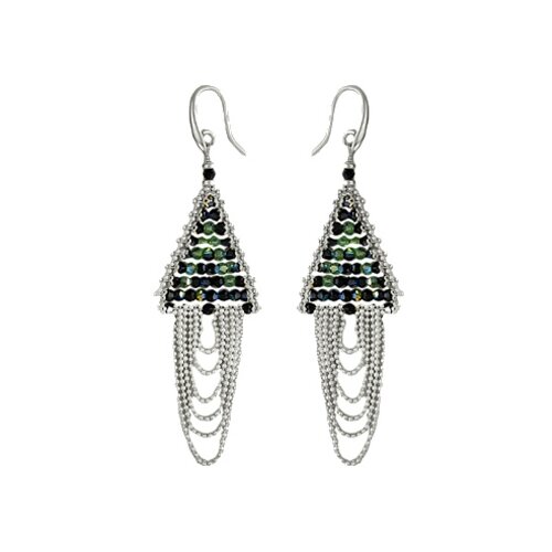 фото Серьги эстет серьги-подвески из серебра с кристаллами сваровски