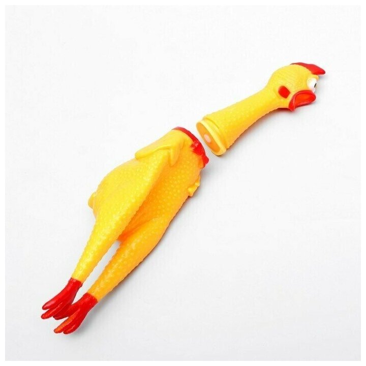 Игрушка пищащая "Задумчивая курица XL" для собак, 41 см, жёлтая - фотография № 5