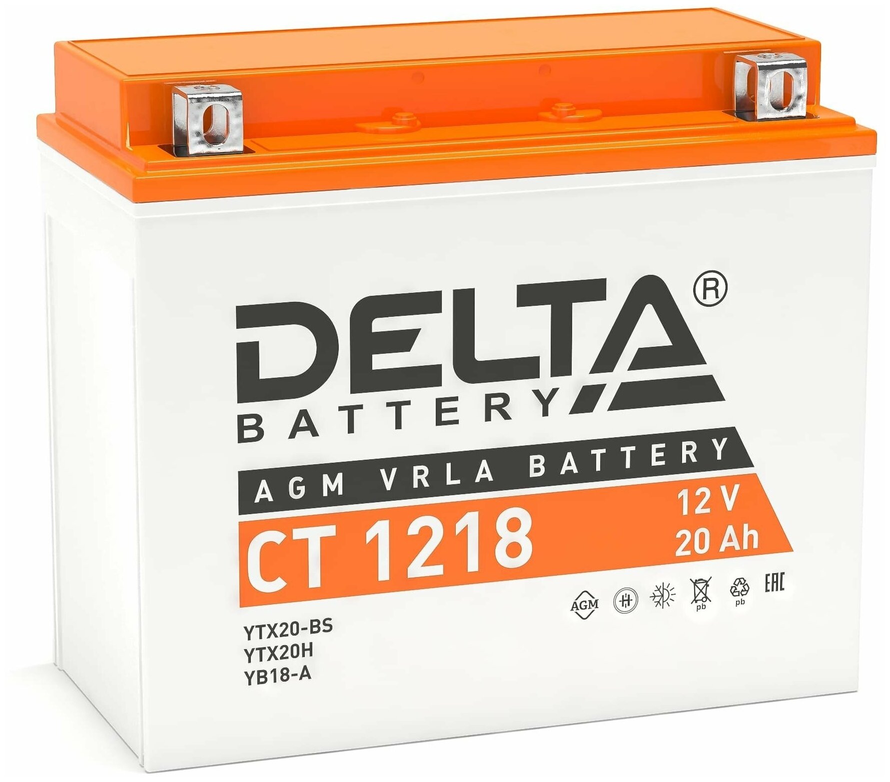 Аккумулятор Delta Battery СТ 1218 12 V 18 Ah (177х88х154 мм)