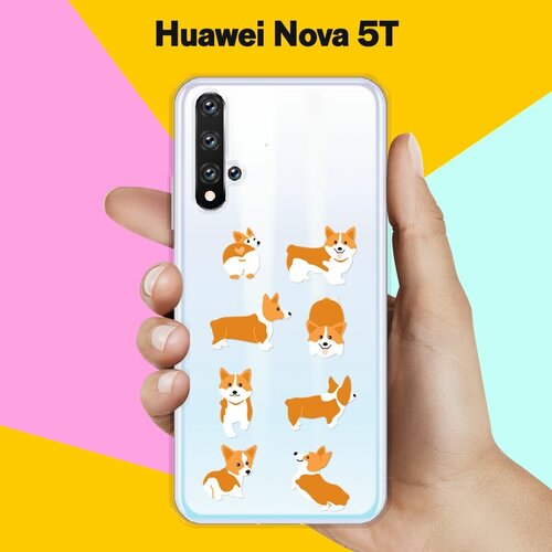 Силиконовый чехол 8 Корги на Huawei Nova 5T силиконовый чехол с принтом musical unicorn для huawei nova 8 хуавей нова 8