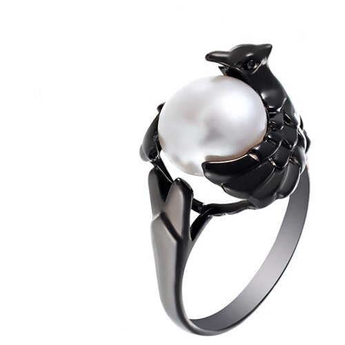 фото Element47 кольцо из серебра 925 пробы с культивированным жемчугом kr160126_ko_wp_001_blk, размер 16.25