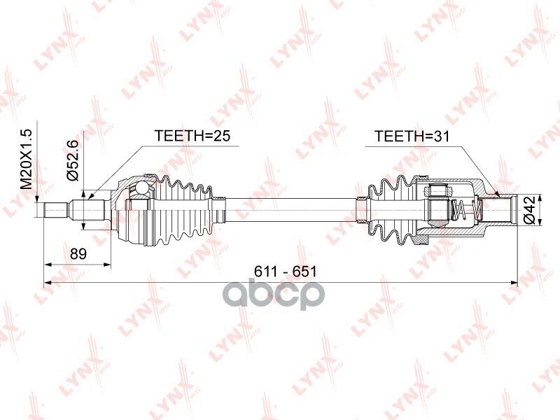 Привод в сборе R LYNXauto арт. CD1022
