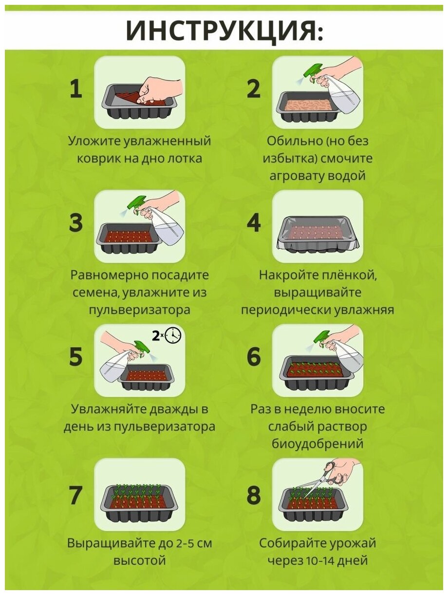 Микрозелень, набор для выращивания микрозелени "нивица" 15 Урожаев - фотография № 3