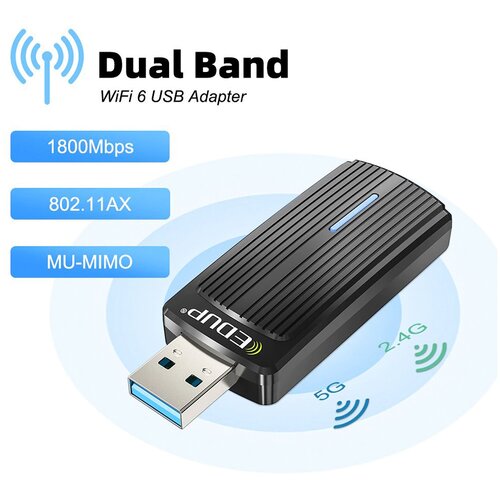 Адаптер Wi-Fi 6 AX1800 интерфейс USB 3.0, RTL8832AU