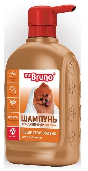 Шампунь Mr. Bruno Пушистое облако Mr.Bruno для собак, для густой, загрязненной шерсти, 350 мл