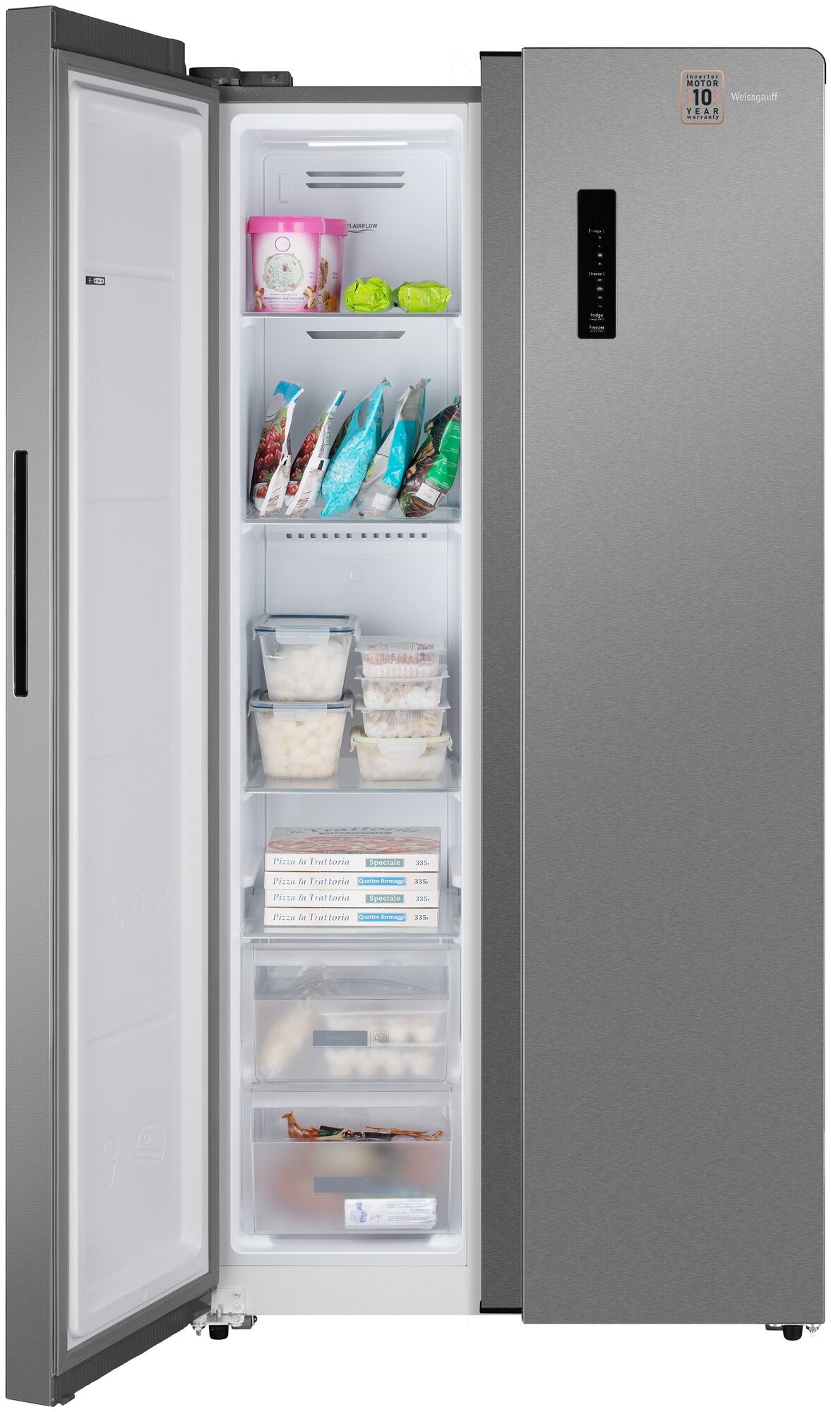 Отдельностоящий холодильник с инвертором Weissgauff Wsbs 600 X NoFrost Inverter - фотография № 6