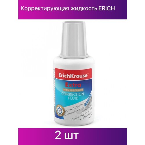 Корректирующая жидкость ERICH KRAUSE, 20 мл, флакон с кисточкой