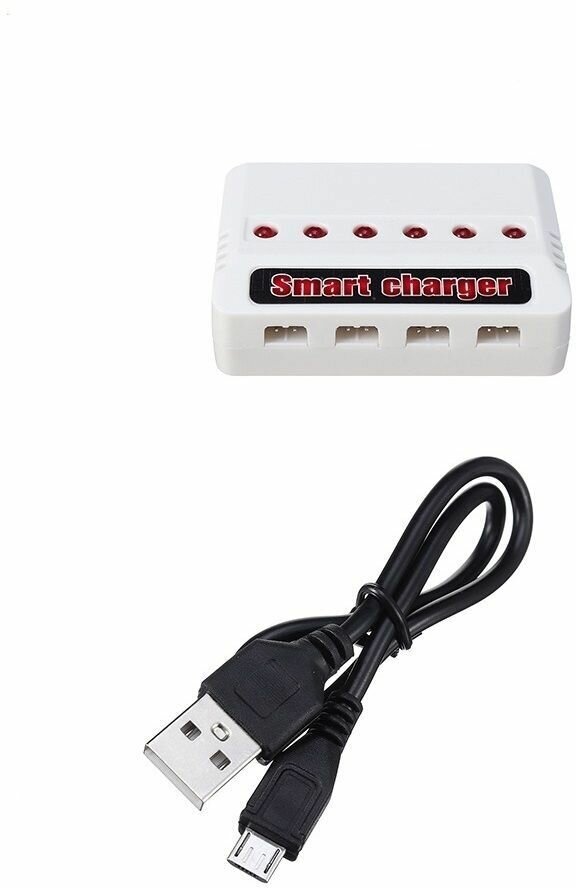 Зарядное устройство для квадрокоптеров на 6 портов micro USB/XH 2.54 2pin