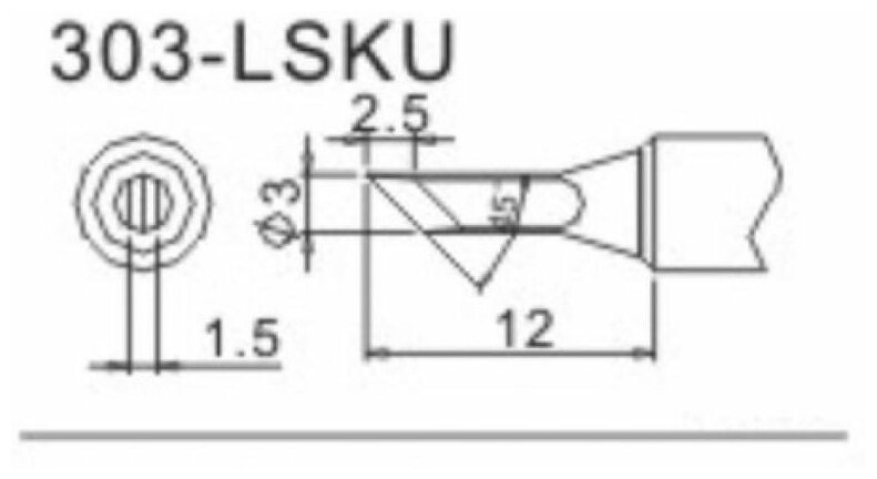 Жало (насадка, наконечник) для паяльника (паяльной станции) Quick 303-LSKU, ножевидное, 3 мм - фотография № 4