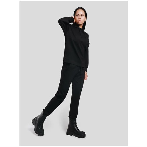 фото Костюм спортивный vitacci sph2206-01 женский черный 95% хлопок, 5% эластан джемпер с капюшоном+брюки) женский черный+95% хлопок, 5% эластан (48-50 (l)